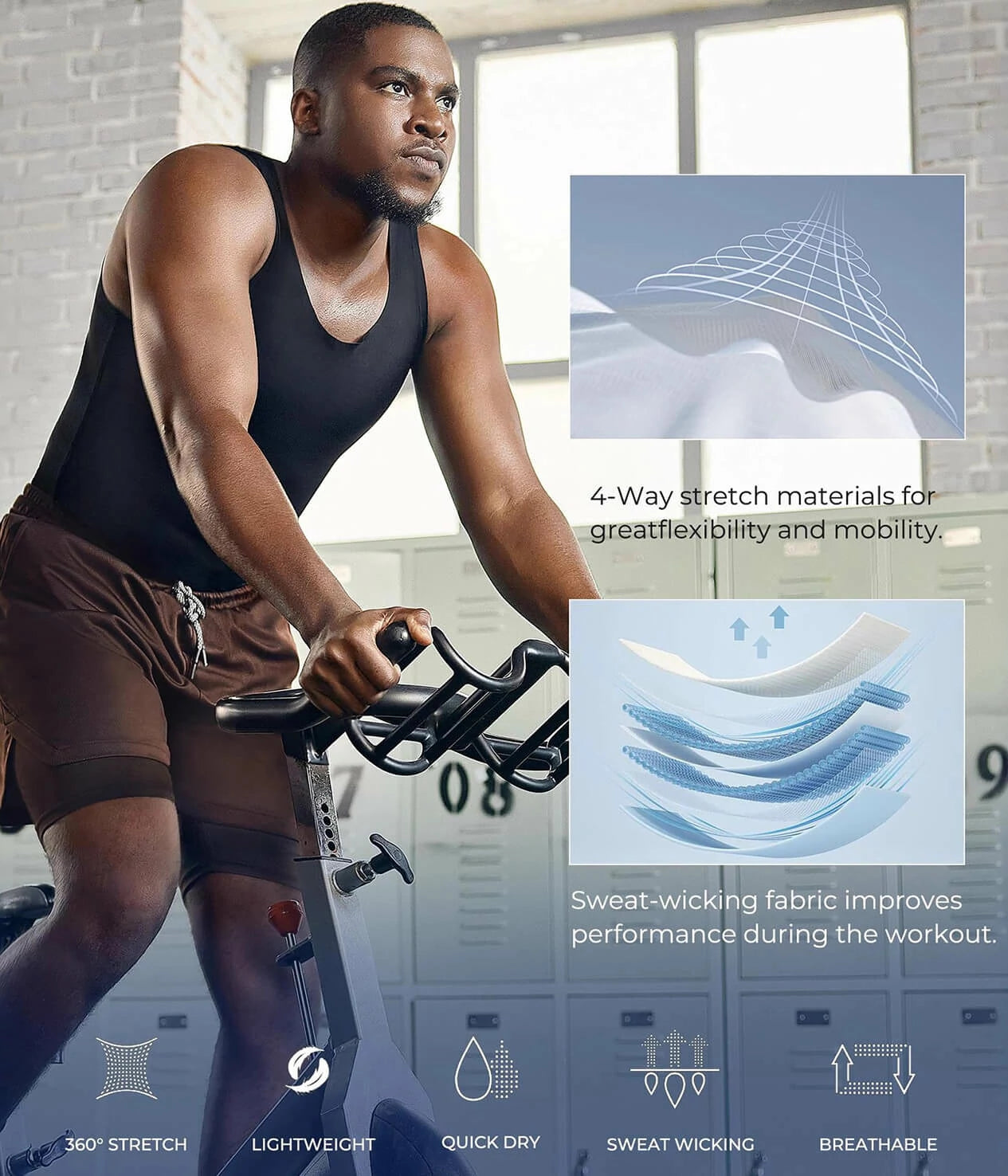 Men's Compression Tank Top Tummy Control Chest Smoothing