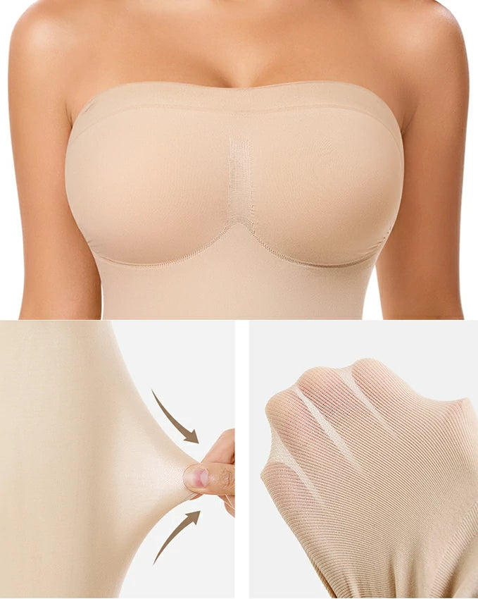 Women's Strapless Shapewear Bodysuit Tummy Control Butt Lift