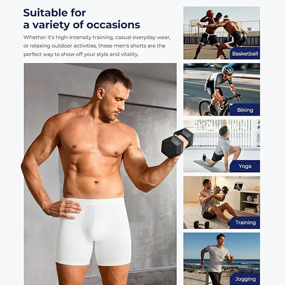 Men's Breathable Compression Shorts Side Pocket Low-Rise