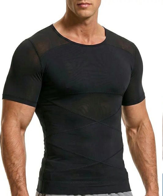 Men's Short Sleeve Mesh Compression Shirt Breathable