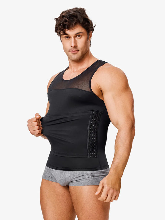 Men's Compression Body Shaper Vest with Waist Trimmer Belt