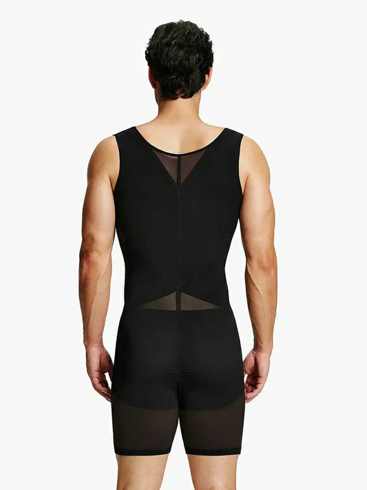 Men's Mesh Bodysuit Tummy Control Seamless Shapewear