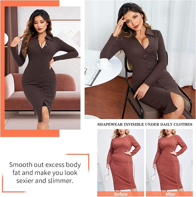 Women's Short Sleeve Bodysuit Tummy Control Arm Compression