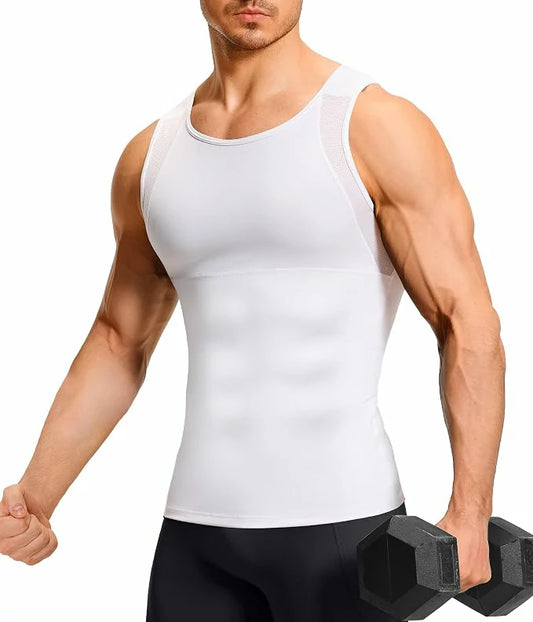 Men's Firm Compression Tank Top with Mesh Venting