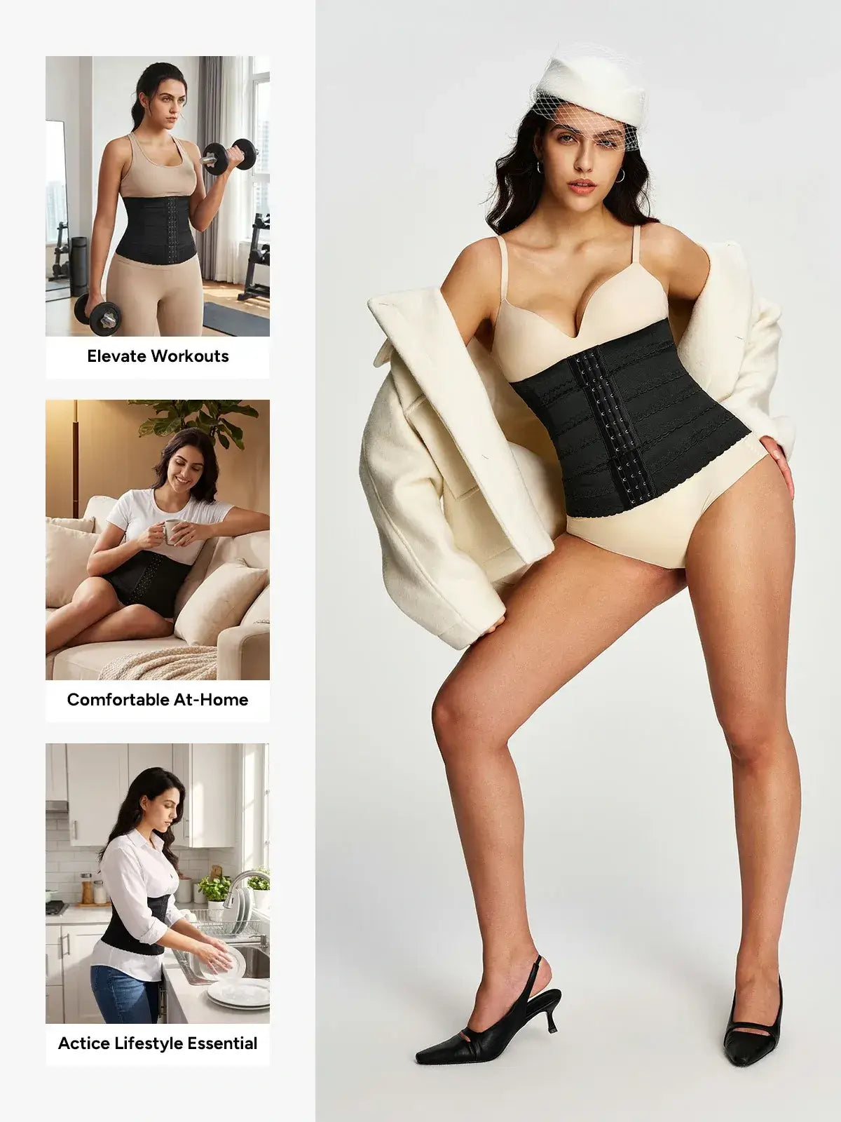 Women's 3-Segment Steel Boned Waist Trainer Tummy Control