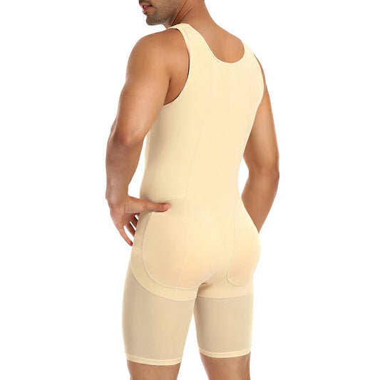 Men's Colombian Faja Full Body Shaper Bodysuit with Zipper