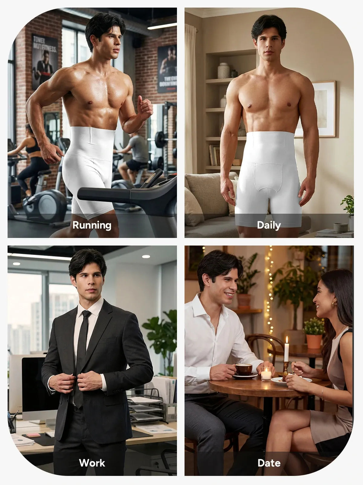 Men's High-Waist Tummy Control Compression Shorts