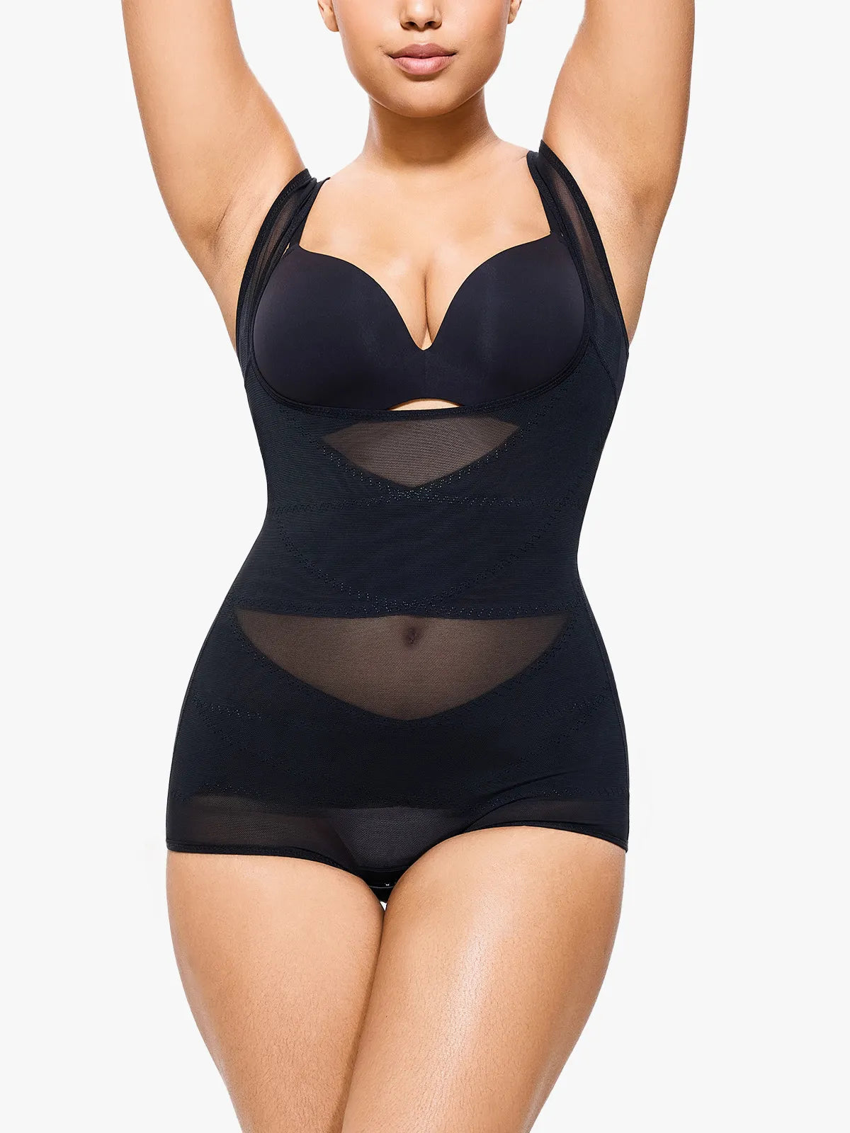 Slimming Mesh Tummy Control Bodysuit with Crotch Buckle（Buy 1, Get 1 FREE）