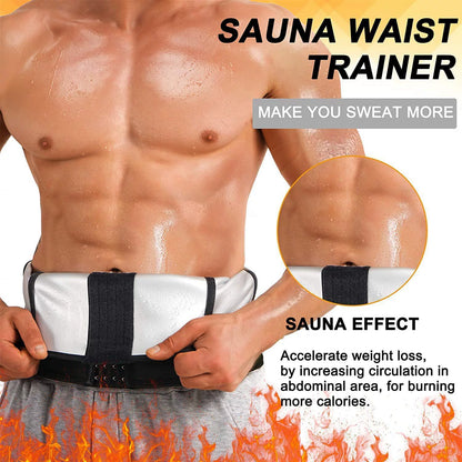 Men's Steel Boned Sweat Belt with Heat-Silver Polymer