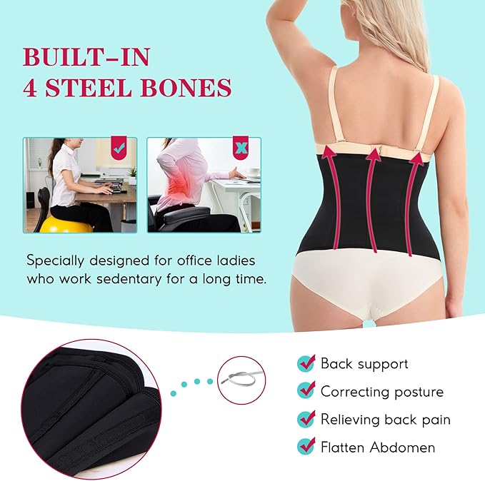 Waist Trainer Zipper Hook Double Control