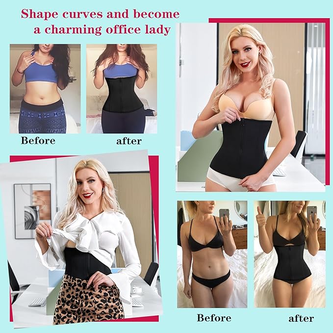 Waist Trainer Zipper Hook Double Control