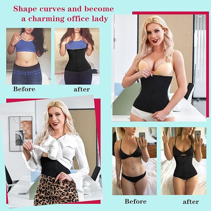 Women's Double Control Waist Trainer with Zipper & Hooks