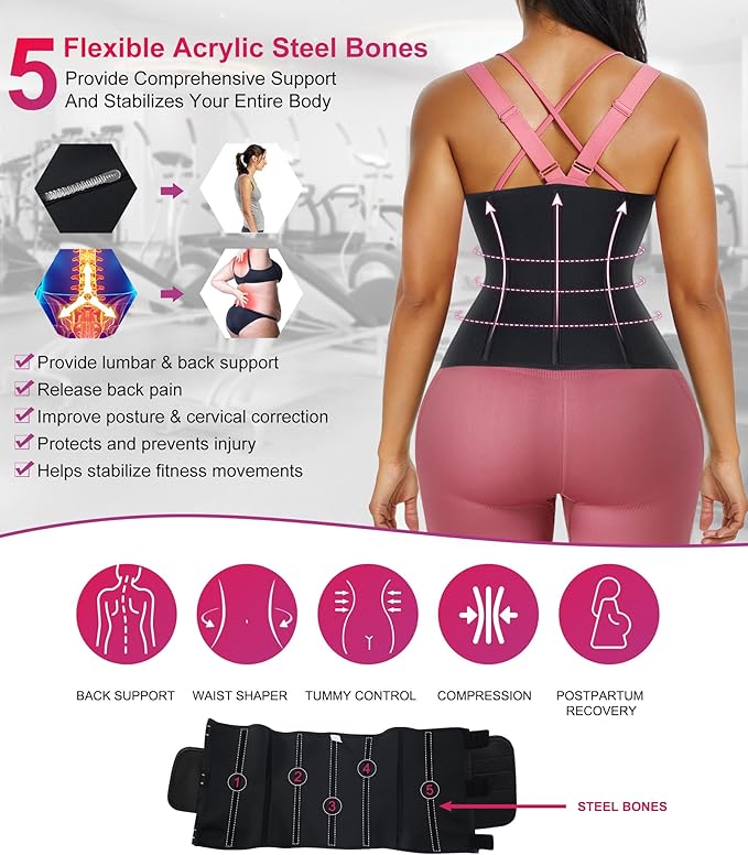 Waist Trainer Sauna Belt with Neoprene for Weight Loss