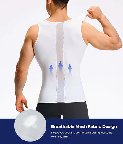 Men's Firm Compression Tank Top with Mesh Venting
