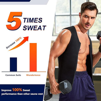 Men's Neoprene Sauna Sweat Vest with Zipper