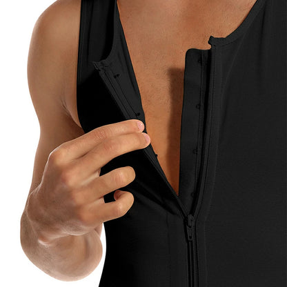 Men's Colombian Faja Full Body Shaper Bodysuit with Zipper