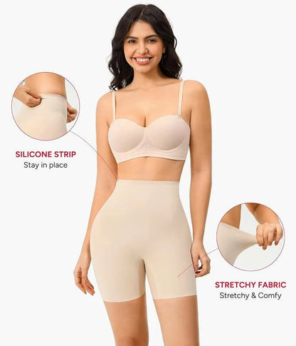 Women's Mid-Rise Built-in Hip and Butt Pads Shapewear Shorts