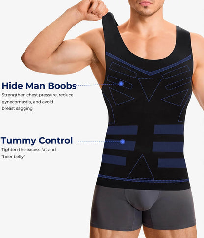 Men's Compression Tank Top Tummy Control Chest Smoothing