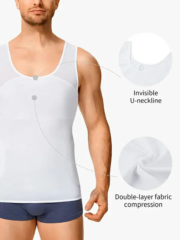 Men's Mesh Compression Chest & Tummy Control Tank Top