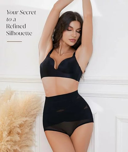 Women's High Waist Anti-Roll Shapewear Panties Tummy Control