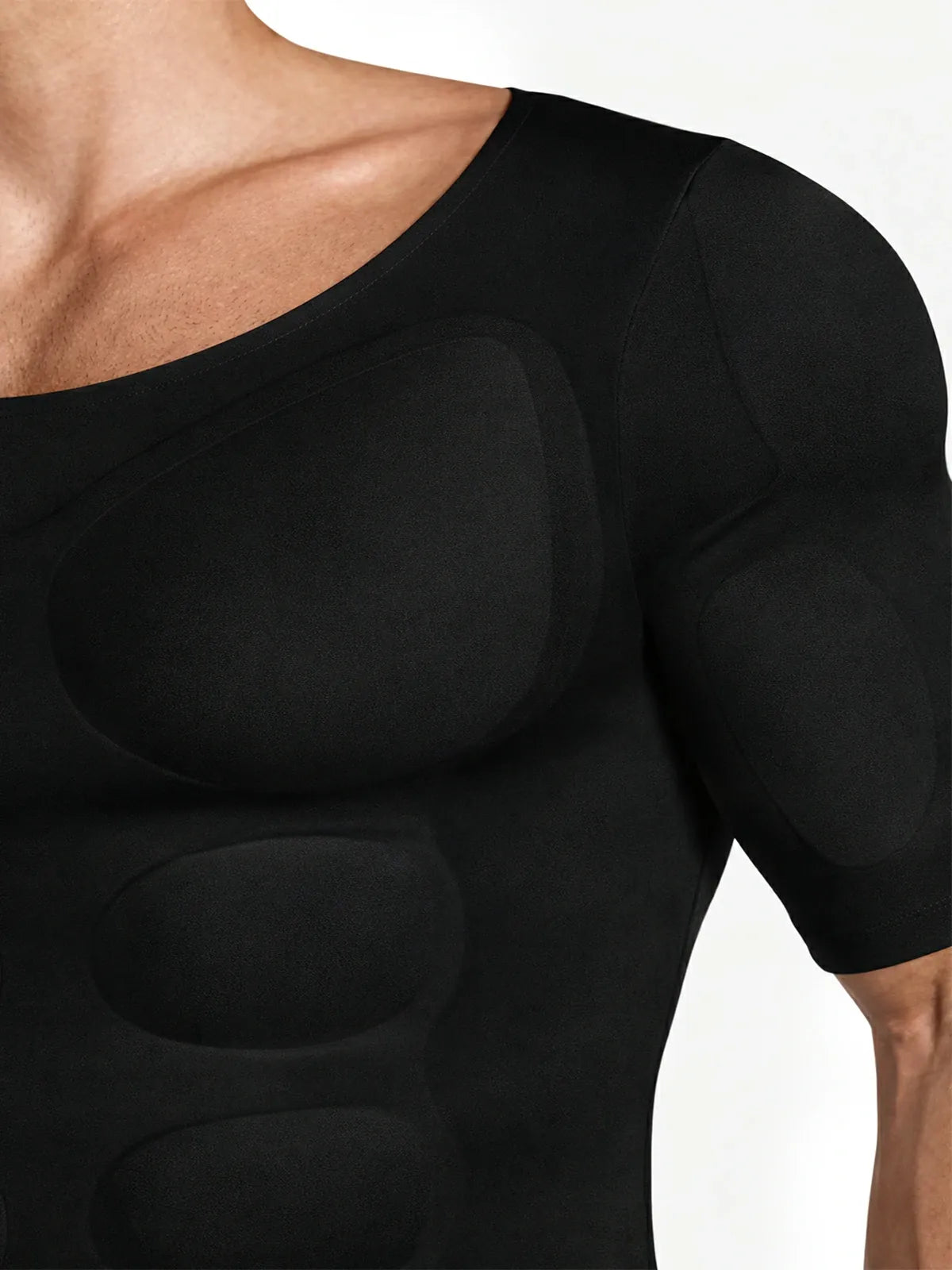 Men's Padded Muscle Compression Shirt Short Sleeve