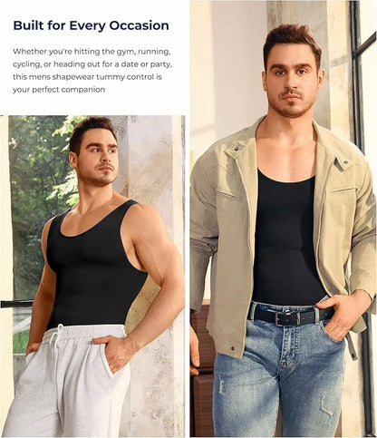 Men's Seamless Bodysuit Tummy Control Shapewear