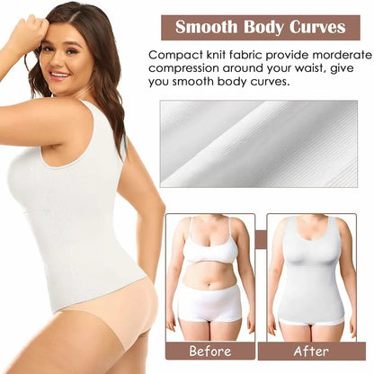 Women's Shapewear Tank Top Built-in Bra Tummy Control
