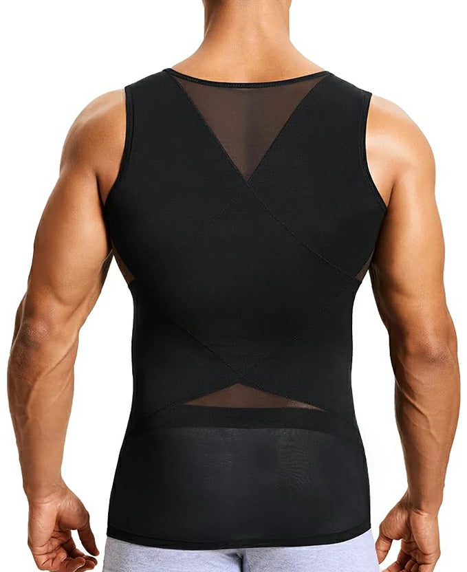 Men's Double-Layer Chest Compression Tank Top for Big Belly