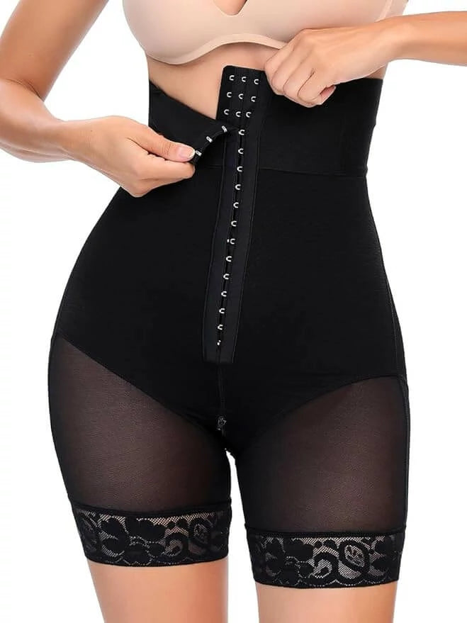 Women's High Waist Hook Closure Fajas Colombianas Shorts Tummy Control