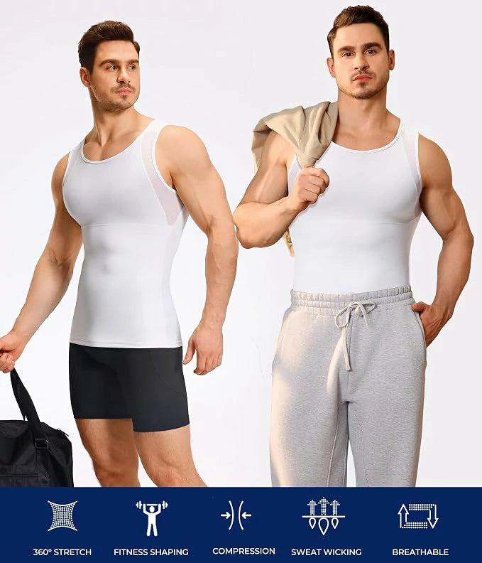 Men's Firm Compression Tank Top with Mesh Venting