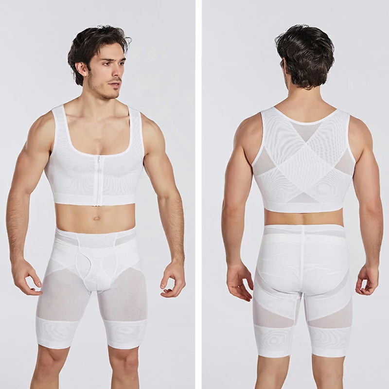 Men's Zipper Mesh Chest Compression Tank Top