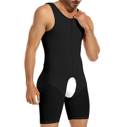 Men's Colombian Faja Full Body Shaper Bodysuit with Zipper