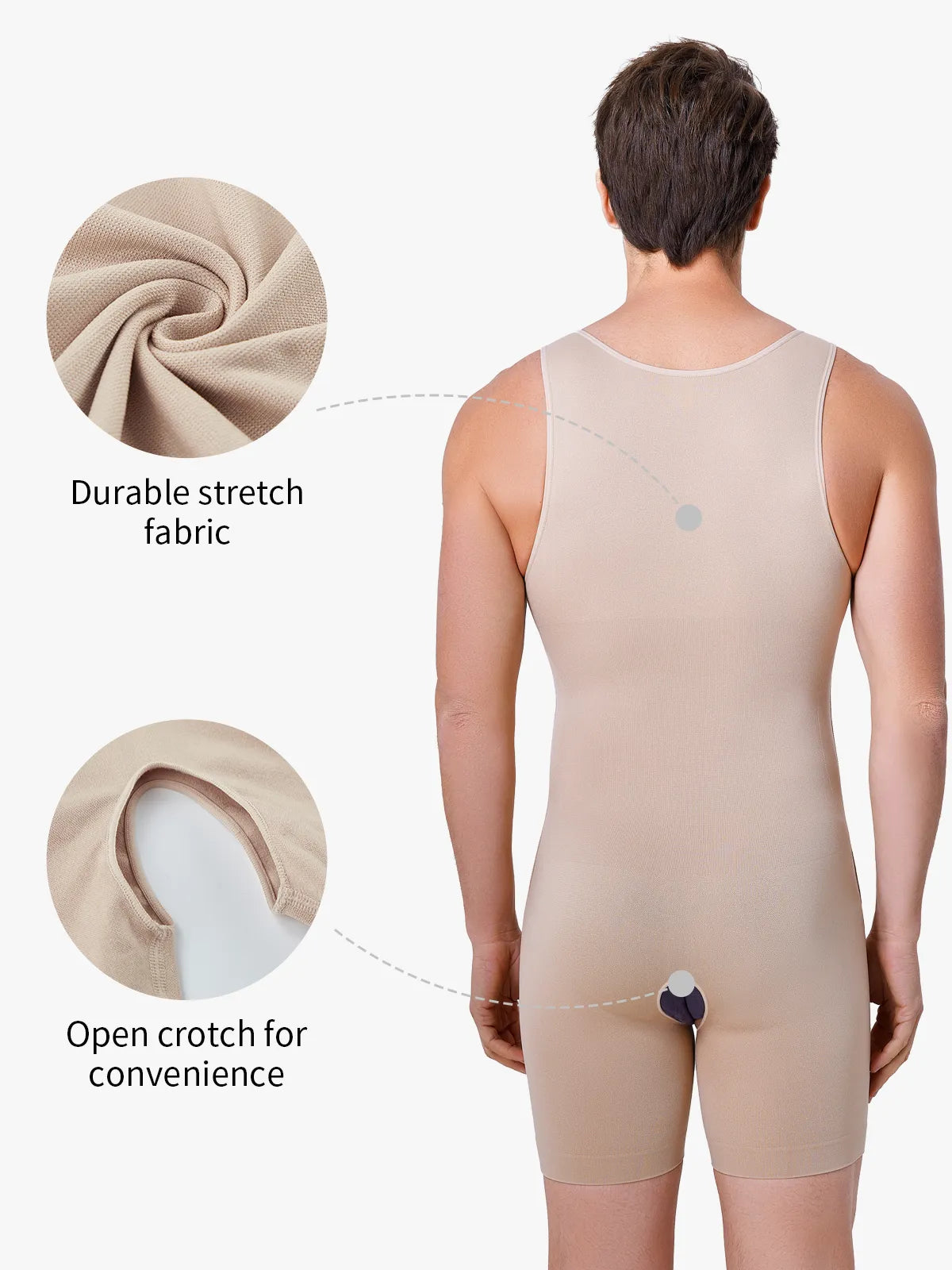 Men's Seamless Shapewear Bodysuit Tummy Control