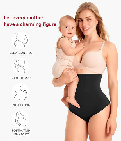 Women's High Waist Steel Bones Seamless Thong Tummy Control