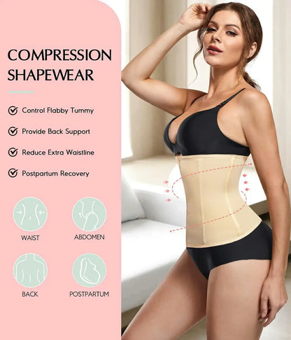Women's Zipper Steel Boned Waist Trainer Tummy Control