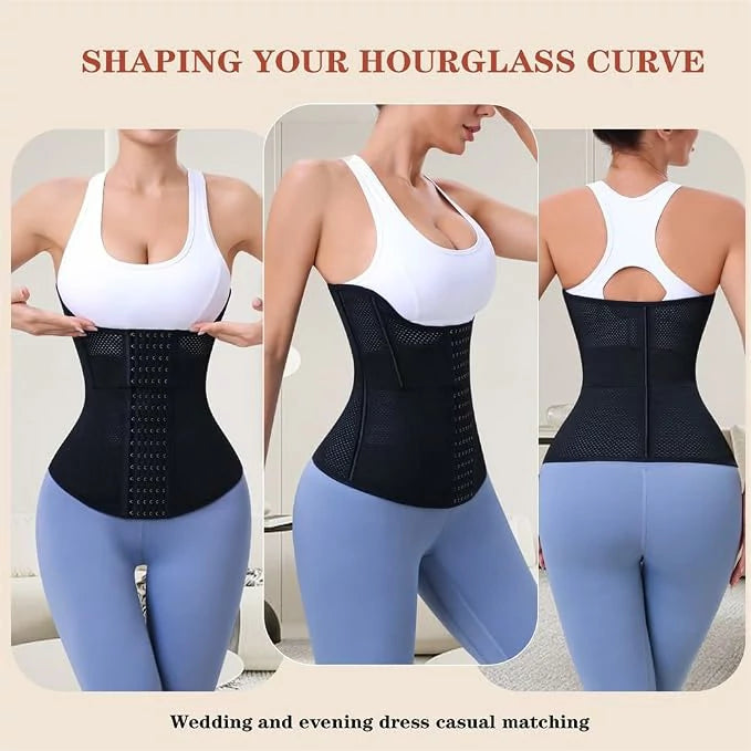 Women's Two-Segment Mesh Steel Boned Waist Trainer Tummy Control