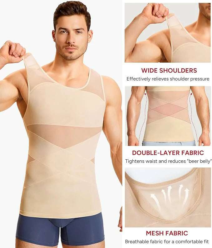 Men's Compression Tank Top Mesh Double-Layer