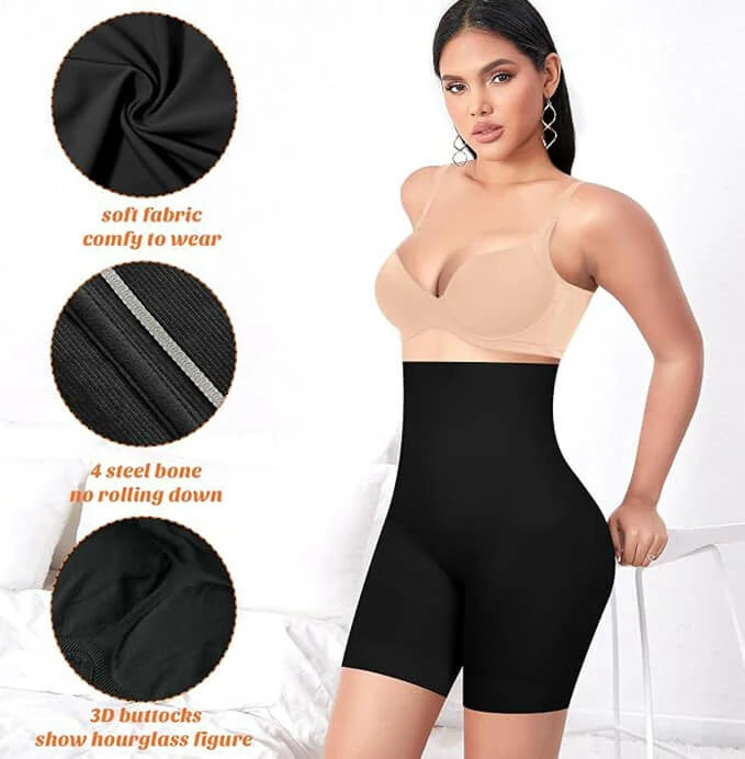Women's High Waist Steel Bones Anti-Chafe Shorts Tummy Control