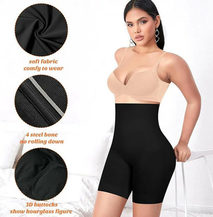 Women's High Waist Steel Bones Anti-Chafe Shorts Tummy Control