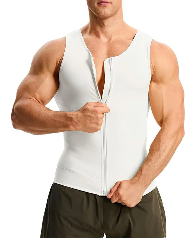 Men's Compression Tank Top Zipper Double-Layer