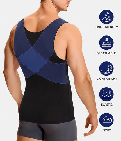 Men's Compression Tank Top Tummy Control Chest Smoothing