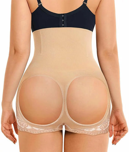 Women's High Waist Circle Opening BoyShort Panty Tummy Control Butt Lift