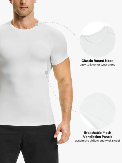 Men's Quick-Dry Gym Compression Shirt Short Sleeve