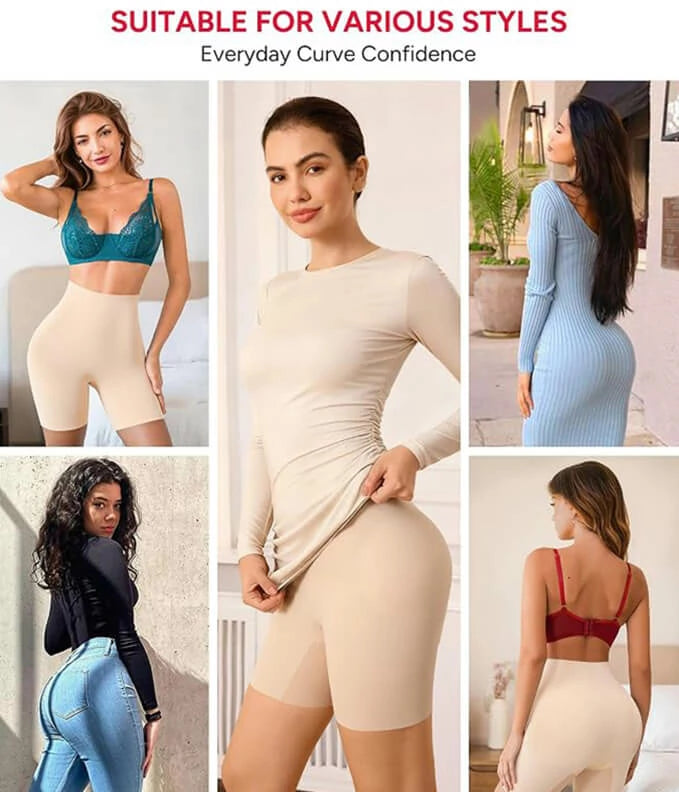 Women's Mid-Rise Built-in Hip and Butt Pads Shapewear Shorts