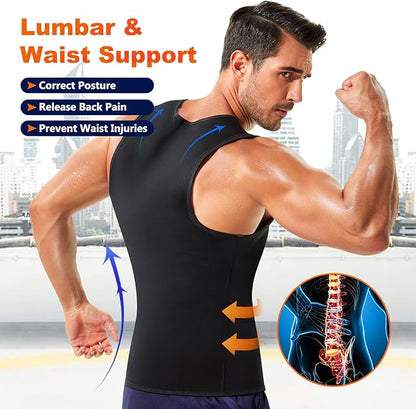 Men's Neoprene Sauna Sweat Vest with Zipper