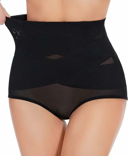 Women's High Waist Anti-Roll Shapewear Panties Tummy Control