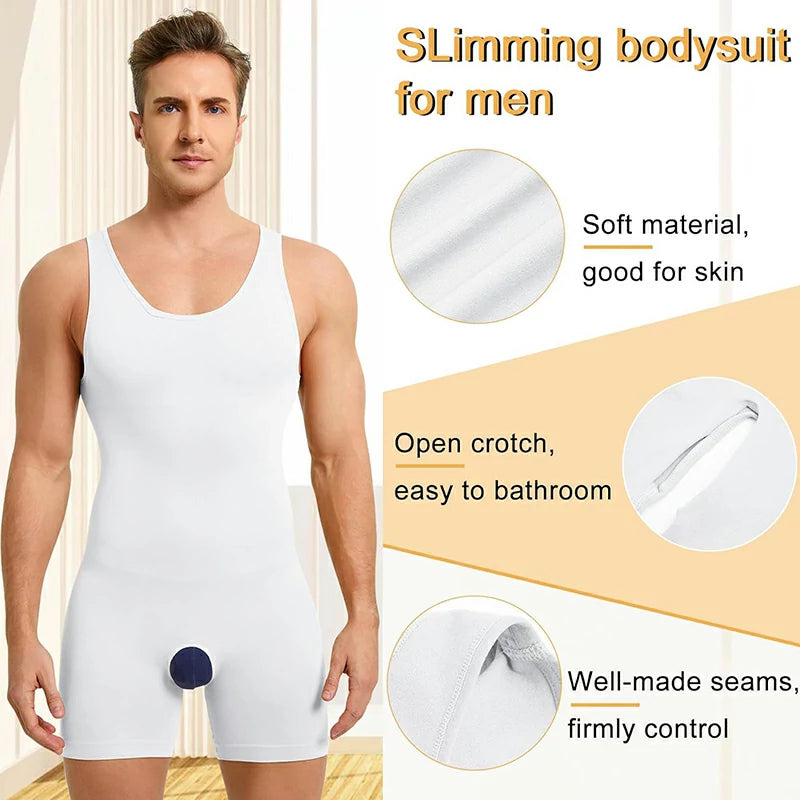 Men's Seamless Sleeveless Compression Bodysuit