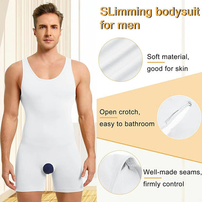 Men's Seamless Sleeveless Compression Bodysuit