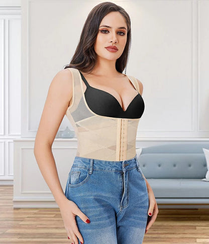 Women's Steel Boned Shapewear Vest Tummy Control