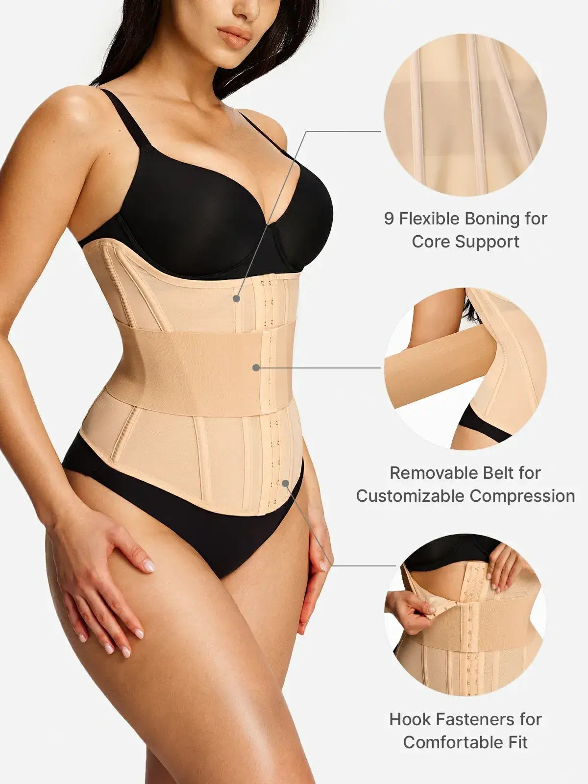 Women's Steel Boned Mesh Waist Trainer Tummy Control
